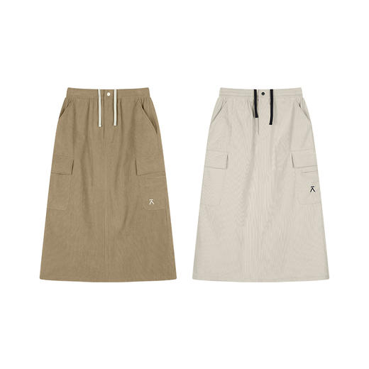 【出游季特惠】ACMEITEM爱棵米 户外灯芯绒半裙开叉大口袋休闲半身裙子女士GAF2370848G 商品图4