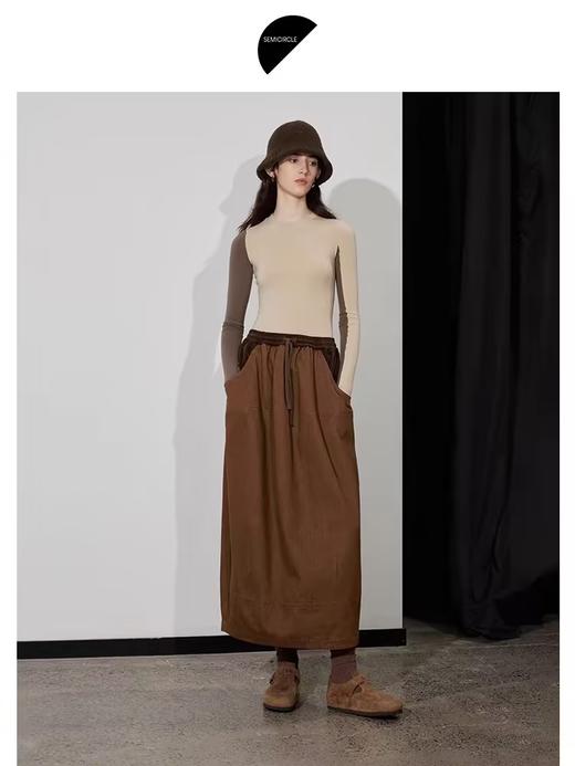 半圆/D24410565/牛仔拼接半身裙 商品图1