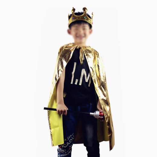 【公主国王披风套装】亮布披风套装 适合150cm以下身高 万圣节儿童节服饰披风 80cm银布 商品图5