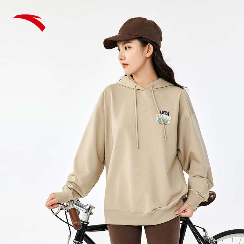 【超值】【本周特价】安踏连帽卫衣女当季新款SONATURE宽松复古运动针织套头衫162438705