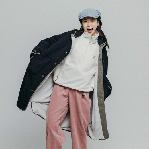 【十一破价福利】ACMEITEM爱棵米 户外防泼水长款棉服可拆卸连帽宽松秋冬外套男女GAF3070333G 商品图1