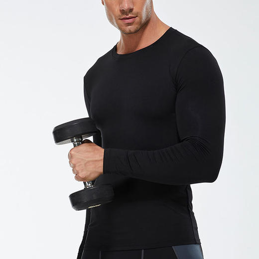 跃牌【欲动春风】男装系列 健身运动跑步紧身T恤弹力排汗速干长袖衫衣服4002 商品图1