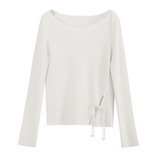 玳莎100羊毛套头针织衫女2024年秋冬款船领修身显瘦羊毛衫上衣  ED33303 商品图4