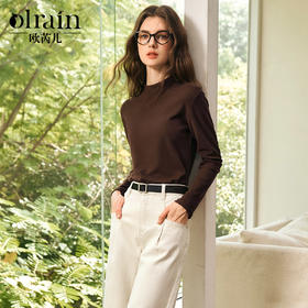 OLrain欧芮儿长袖T恤女冬季2024年新款通勤加绒加厚德绒打底衫