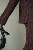 Le Malene 酒红色高级肌理感上衣半裙套装 17397 商品缩略图3
