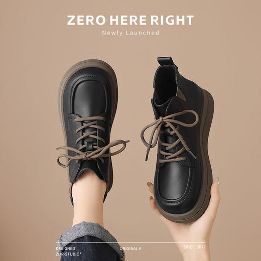 ZHR则则马丁靴女2024新款秋冬厚底英伦短靴子圆头平底百搭ins女靴 商品图9