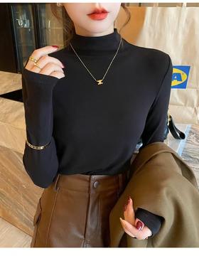 “万能百搭”【王炸爆款】超暖绒 高弹超软半高领磨毛拉绒打底衫6608-喜出