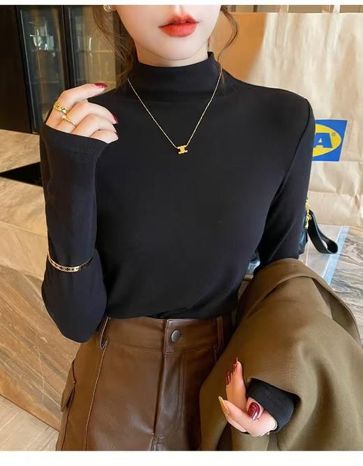 [买一送一]“万能百搭”超暖绒【王炸爆款】高弹超软半高领磨毛拉绒打底衫6608-喜出 商品图3