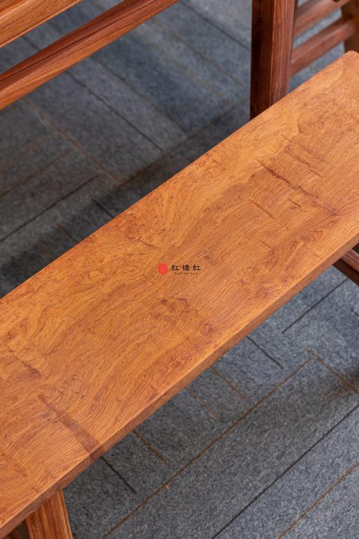 红桥红  家具严选  缅甸花梨（大果紫檀）【88 马蹄腿带束腰 休闲桌 五件套】 商品图4