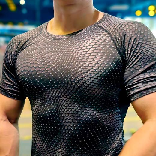 跃牌【欲动春风】男装系列 男士3D立体印花健身跑步训练短袖4023 商品图3