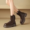 ZHR厚底短靴女2024秋冬新款英伦风加绒瘦瘦靴轻便马丁靴切尔西靴 商品缩略图9