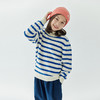 棵初冬季新款童装半高领蓝白条纹毛衣全棉儿童复古浪漫海魂衫 商品缩略图2