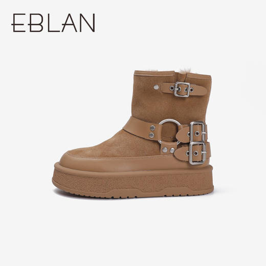 伊伴冬季女靴潮流舒适女鞋加绒棉鞋B24704901 商品图1