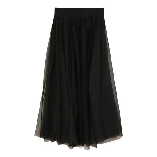 玳莎打揽设计感不规则松紧腰纱裙秋冬新款显瘦小众抽褶半身裙  ED34303 商品图4