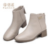 信诺真皮女士短靴加绒保暖妈妈棉鞋2024冬季新款皮鞋舒适粗跟女靴M519-9D 商品缩略图3