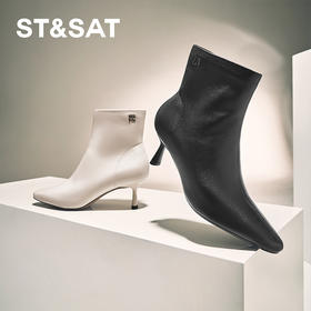 星期六气质尖头优雅细跟时装短靴SSC4116377