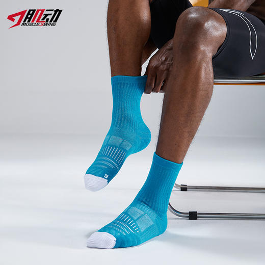 620肌动RUNFIT专业运动袜男马拉松跑步训练袜秋冬毛巾底纯色中筒袜 商品图5