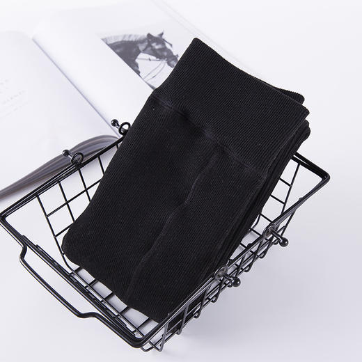 秋冬季螺纹棉竖条纹加绒加厚打底裤外穿踩脚保暖裤女士连脚一体裤 商品图3