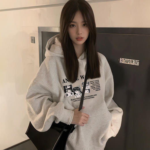 【慵懒风连帽卫衣】秋冬新款爆款 长袖早秋外套加绒厚秋冬上衣  商品图7