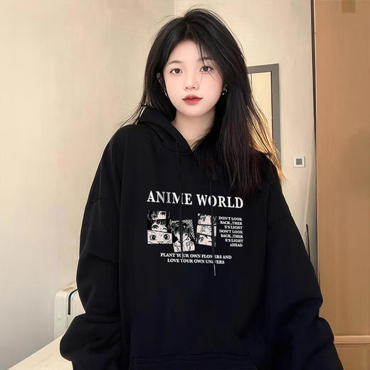 【慵懒风连帽卫衣】秋冬新款爆款 长袖早秋外套加绒厚秋冬上衣  商品图1