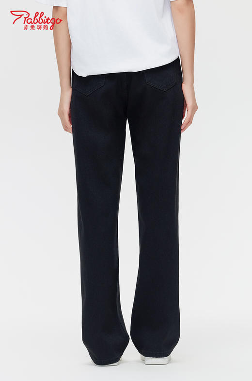 赤兔嗨购美式复古水洗高腰宽松直筒裤女2024新款显瘦垂感阔腿裤女 商品图0