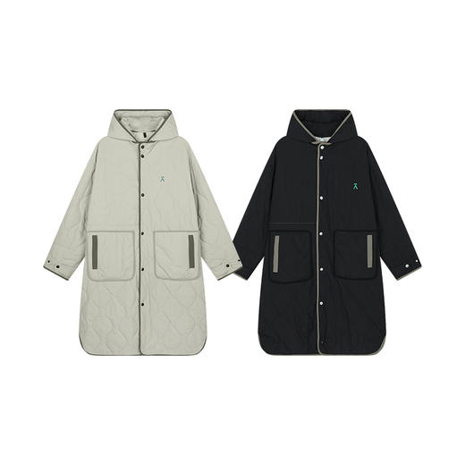 【十一破价福利】ACMEITEM爱棵米 户外防泼水长款棉服可拆卸连帽宽松秋冬外套男女GAF3070333G 商品图4