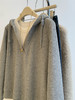 【微胖大码假两件灰色卫衣】秋季新款 慵懒风宽松休闲连帽上衣外套  商品缩略图2