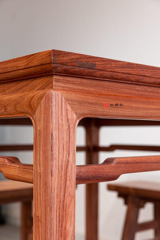 红桥红  家具严选  缅甸花梨（大果紫檀）【88 马蹄腿带束腰 休闲桌 五件套】 商品图3