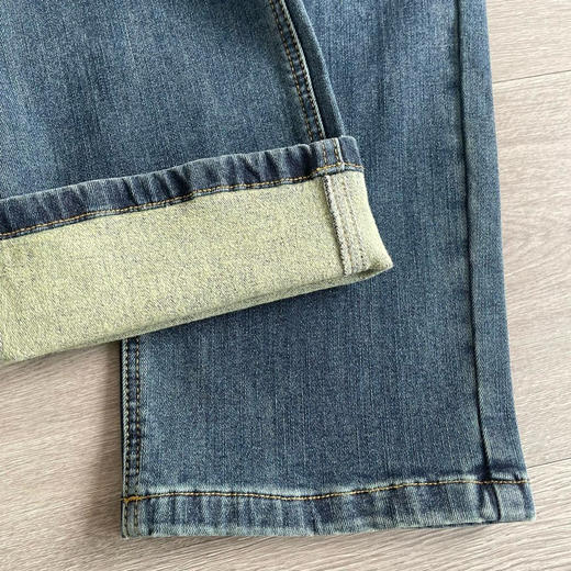 【孤品 捡漏】巨好穿的 EP 高弹 秋冬款 微绒水洗蓝牛仔裤  蓝色两粒扣 拉绒牛仔裤 磨毛牛仔裤 商品图13