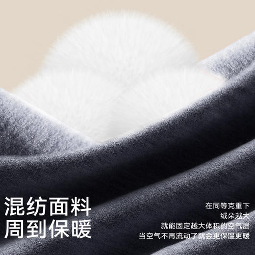 可以“养肤”的贴身保暖 一眼惊艳，让人爱不释手的温柔触感！新款羽绒蛋白养肤女士保暖内衣套装秋冬情侣内搭圆领秋衣秋裤打底 商品图3