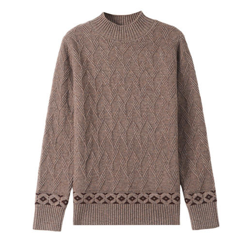 CC-101-8971半高领提花毛衣女装2024年秋冬季针织上衣洋气宽松内搭中领打底衫 商品图4