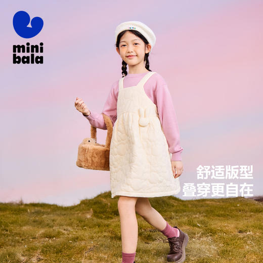 迷你巴拉夹棉背带连衣裙女童儿童舒适保暖甜美叠穿冬款 商品图1