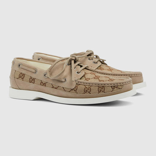 GUCCI 古驰 男士经典GG帆布系带乐福鞋 混色 786484 AADI3 9552 商品图0