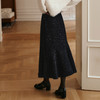 OLrain欧芮儿法式黑色半身裙女冬季2024年新款气质通勤亮片鱼尾裙 商品缩略图3