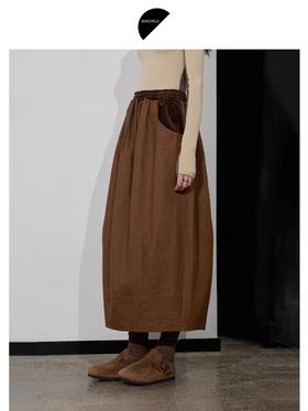 半圆/D24410565/牛仔拼接半身裙