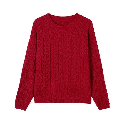 CC-27-24169纯色百搭套头毛衣女秋冬新款打底衫宽松显瘦上衣圆领气质针织衫 商品图4