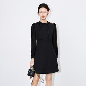 【高货wl】全新升级【铂金会员349/天猫469/差价120】(33725) 洛诗琳质名媛风连衣裙法式轻奢立领设计感修身显瘦裙子