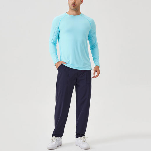 跃牌【欲动春风】男装系列 男士冰丝防晒运动长袖t恤宽松透气长袖上衣41520 商品图3