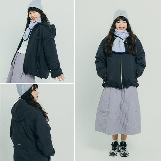 【十一破价福利】ACMEITEM爱棵米 户外秋冬情侣轻量连帽棉服宽松保暖夹棉外套男女GAF3070317G 商品图1