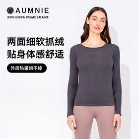 AUMNIE澳弥尼双面抓绒加厚长袖T恤运动健身加绒保暖瑜伽服新款