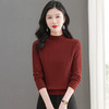 CC-103-6379秋冬新款纯色半高领保暖针织衫毛衣女套头厚款内搭上衣打底衫 商品缩略图0
