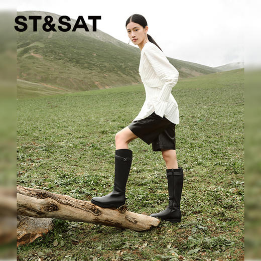 【绒里可选】星期六经典简约显瘦百搭高筒骑士靴SSC4117344/SSC4119344 商品图3