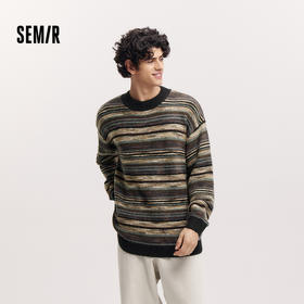 森马毛衫男冬新款经典撞色条纹针织衫宽松内搭上衣时尚情侣装