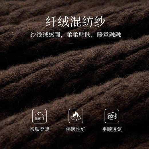 OLrain欧芮儿法式咖色连衣裙女冬季2024年新款麻花复古慵懒毛织裙 商品图4