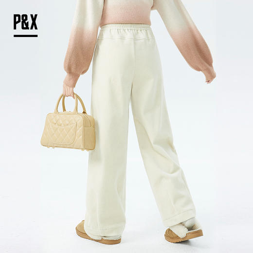 P&X设计师女装冬季萝卜型宽松百搭高腰休闲长裤 824409203 杏色 商品图4