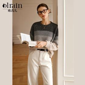 欧芮儿宽松渐变保暖毛衣慵懒风