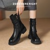 ZHR废土风加绒马丁靴女2024新款高级皮带扣瘦瘦靴时尚ins平底短靴 商品缩略图6
