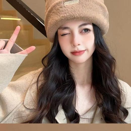 【软糯可爱！奶乎乎小熊帽】秋冬小熊耳朵毛绒帽子女加厚保暖护耳毛线帽大头围百搭包头针织帽。ry 商品图2