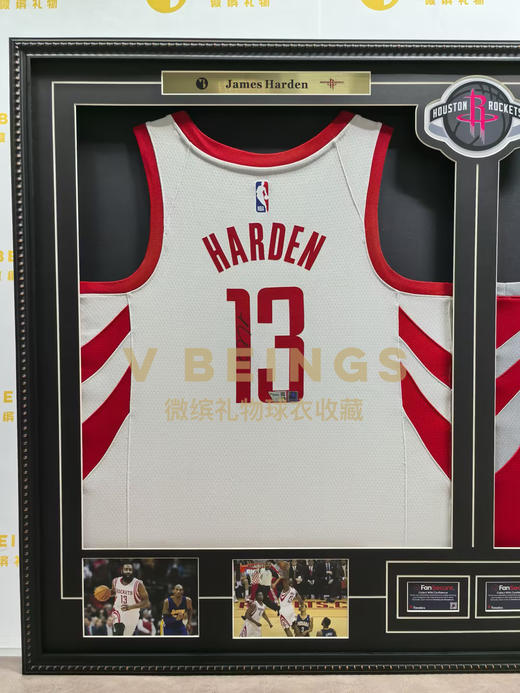 收藏系列 哈登 火箭队1号 双装裱 亲笔签名球衣 商品图2