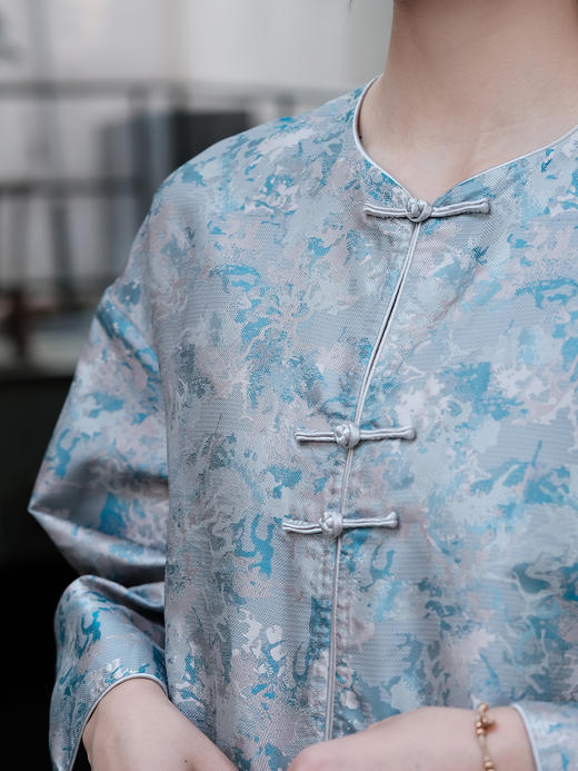 盛唐牡丹| 繁花真丝异色罗对襟外套 商品图1